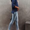 Plus Size Tops V Neck Hoodie Long Sleeve Shirt