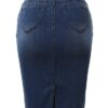 A2Y Slim Match Rayon Knee-Length Denim Jean Pencil Skirt - Darkish Navy L | Stylish & Comfortable Fit