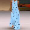 Dress Contrast Color Print Half Sleeves Robes Oversized