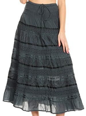 Lace and Ribbon Peasant Boho Skirt