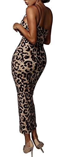 41F-k1atOlL Spaghetti Strap Dress Deep V-Neck Sleeveless Bodycon Midi Club Dress