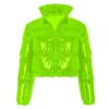 Women Winter Long Sleeve Zipper Puffer Jacket