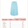 Womens Lightweight Fold Over Flared Midi Skirt