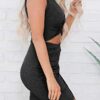 Black Dresses for Womens Sexy Hollow Out Twist Slim