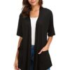 Womens Short Sleeve Open Front Cardigans Sweater