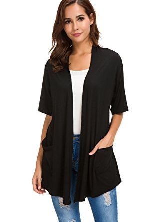 Womens Short Sleeve Open Front Cardigans Sweater