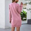 Long Sweatshirt Dress Solid Crewneck Casual Loose