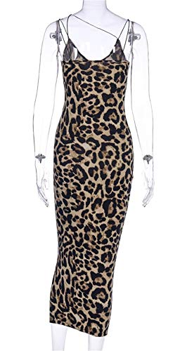 41Ka7m-j83L Spaghetti Strap Dress Deep V-Neck Sleeveless Bodycon Midi Club Dress