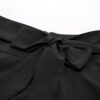 Skirt Retro Vintage Solid Tie Bow-Knot Decorated Black