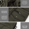 Lined Down Parka Hooded Winter Coat Drawstring Puffer Jacket