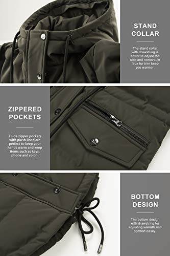 41PIPyV5BkL Lined Down Parka Hooded Winter Coat Drawstring Puffer Jacket