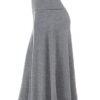 Womens Lightweight Fold Over Flared Midi Skirt