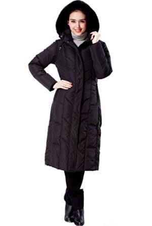 Black Water Resistant Down Parka Coat