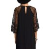MakeMeChic Women's Casual Crewneck Half Sleeve Summer Chiffon Tunic Dress Black XL