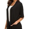 Womens Short Sleeve Open Front Cardigans Sweater