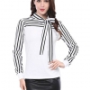 Charming Striped Tie-Bow Neck Shirt for Women – Perfect for Office, Casual or Everyday Wear  ✨