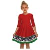 Family Dress Clothes Women Girl Dot Print Half Sleeve