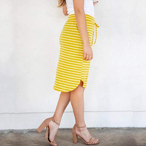 41VDMxt1F+L Short Skirt for Women Knee Length Casual Striped