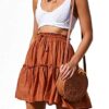 Women's Floral Flared Short Skirt Polka Dot