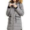 Lined Down Parka Hooded Winter Coat Drawstring Puffer Jacket