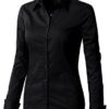 Long Sleeve Button Down Dress Shirt Black Large