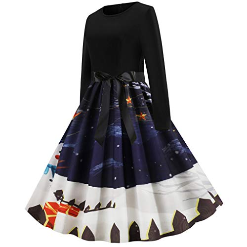 Women's A Line Dress Christmas Long Sleeve O-Neck