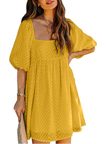 Cute Summer Dress Casual Sexy Square Neck