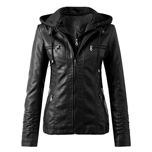 Faux Leather Jackets for Women Fashion Winter Double Zipper