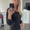 Plus Size Tops V Neck Hoodie Long Sleeve Shirt