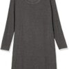 Spandex Fine Rib Long-Sleeve Scoop Neck Dress