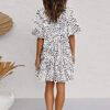 Summer Women’s Ruffle Sleeves Mini Dress Half Sleeves