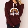 LACOZY Women's Hoodies Long Sleeve Shirt Casual Graphic Tee Pullover – Stylish Fall Tops in Pink & Orange