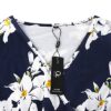 Women's Summer V-Neck Pattern Knee-Length Dress - Versatile Elegance for Any Occasion, Floral Beauty with Pockets Included