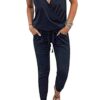 Spaghetti Strap Drawstring Waist Jumpsuit Romper with Pockets