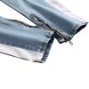 Slim Fit Stretch Ripped Denim Pants with Side Stripes & Zipper Ankle – Trendy Blue Skinny Jeans