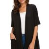 Womens Short Sleeve Open Front Cardigans Sweater