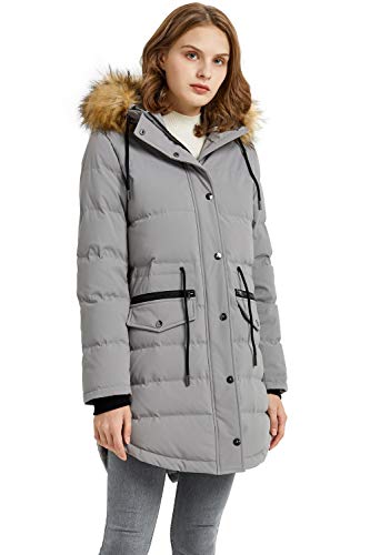 Lined Down Parka Hooded Winter Coat Drawstring Puffer Jacket