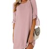 Summer Dresses for Women Half Sleeves Self-tie