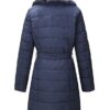 Women's Faux Leather Puffer Padding Long Jacket