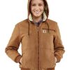 Stay Cozy and Stylish with Ladies's Weathered Duck Wildwood Jacket - Carhartt Brown, Size Large