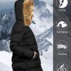 Women's Winter Thicken Padded Parka Jacket with Fur Trim Hood