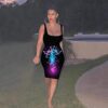 Teen Ladies Tight Costume - Printed Slim Fit Sleeveless Dress