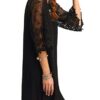 MakeMeChic Women's Casual Crewneck Half Sleeve Summer Chiffon Tunic Dress Black XL