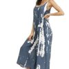 Women's V Neck Floral Maxi Dress Boho Printed