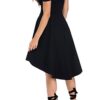 Dress Sarin Mathews Women Off The Shoulder Short Sleeve High Low Cocktail Skater Dress Black-2XL
