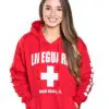 Lifeguard Official Hoodie in Purple, designed for all seasons with a durable lifeguard print. 