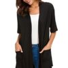 Womens Short Sleeve Open Front Cardigans Sweater