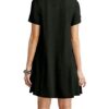 Women's Short Sleeve Shirt Casual Loose Swing Dress