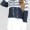 Color Block Striped Lightweight Hoodie – Perfect for Casual Comfort and Cool-Weather Style 🌈