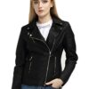 Bellivera Girls' Faux Leather Moto Jacket - Stylish and Eco-Friendly Spring & Autumn Casual Coat with Zipper Pockets